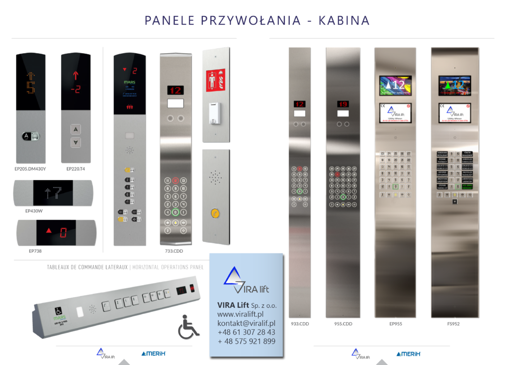 VIRA lift panele przywołania MARS KABINA